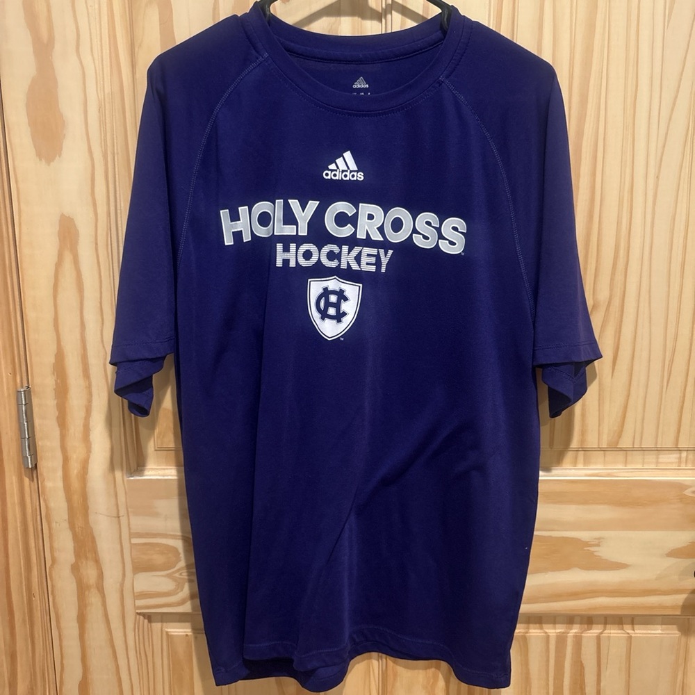 Adidas Holy Cross Crusaders Hockey Purple Climalite Shirt